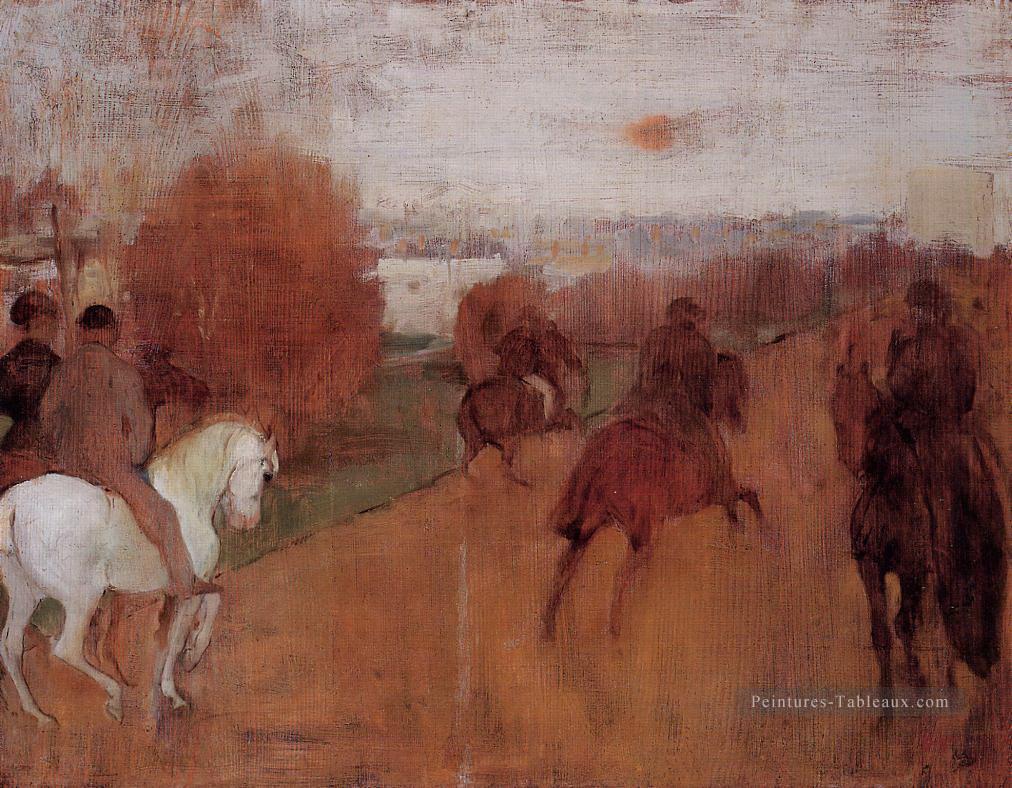 coureurs sur une route 1868 Edgar Degas Peintures à l'huile